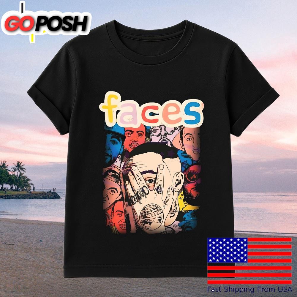 Mac Miller Faces Album Art Psychedelic Vintage Aesthetic T-Shirt