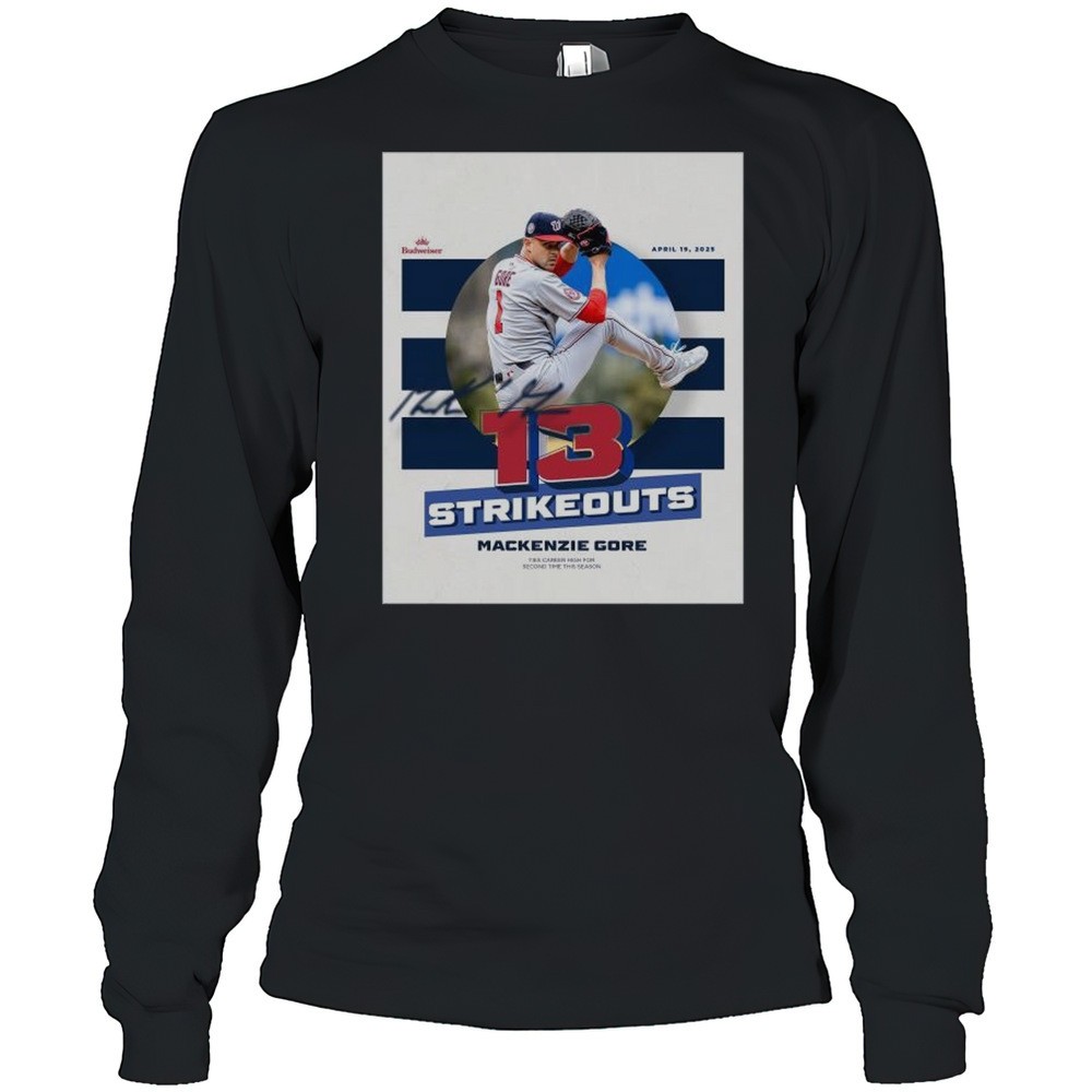 mackenzie-gore-washington-nationals-strikeouts-ties-career-high-for-second-time-8infkr8r MacKenzie Gore Washington Nationals Strikeouts Ties Career High For Second Time This Season April 19 2025 Signature T-shirt