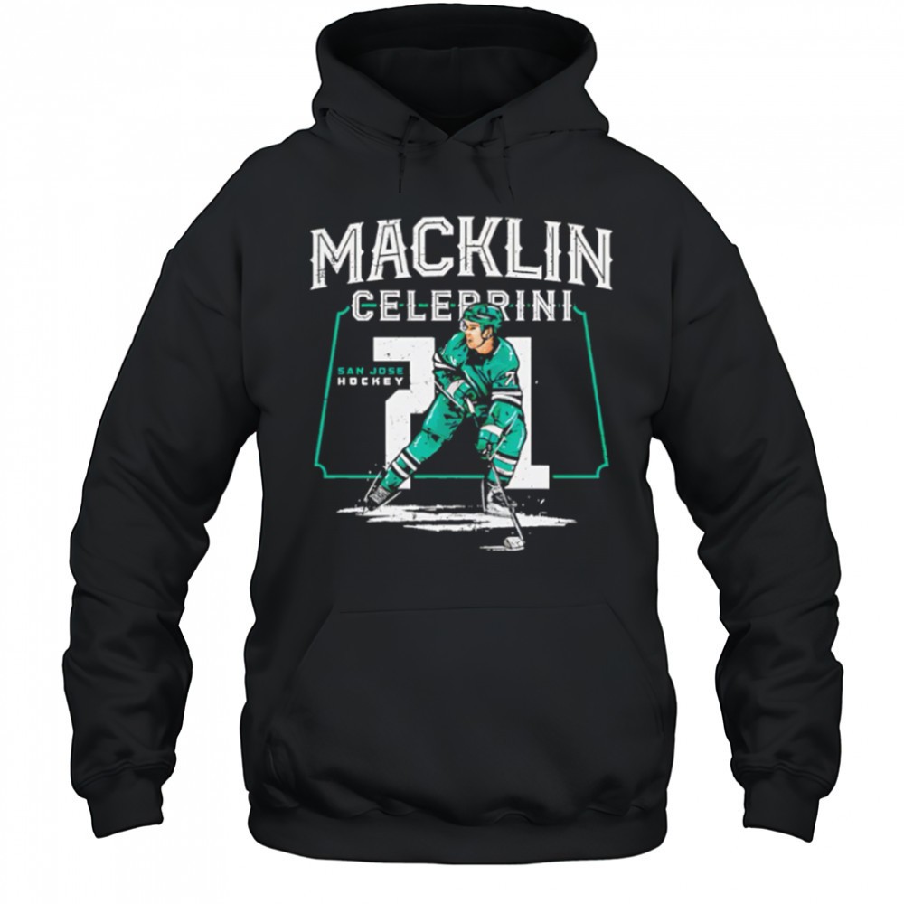 Macklin Celebrini 71 San Jose Player Name signature hockey shirt
