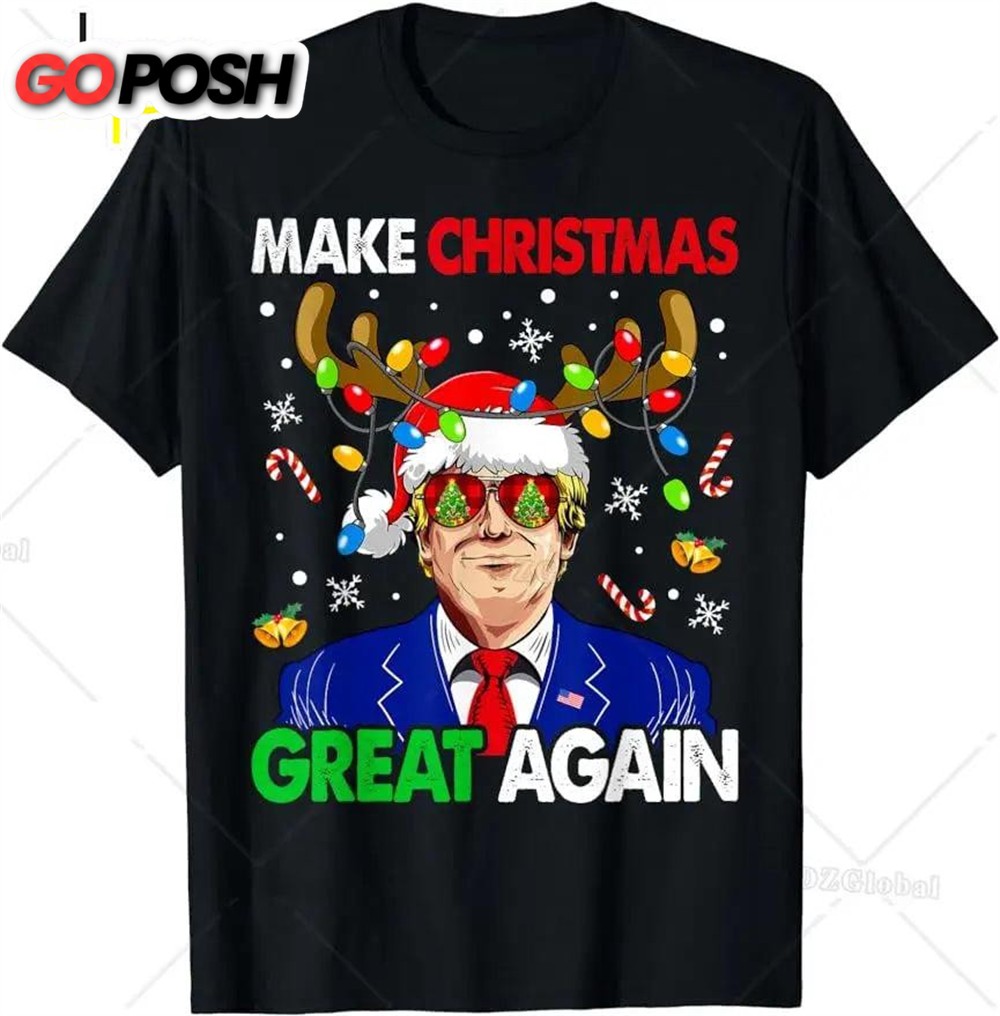 Make Christmas Great Again Funny Trump Ugly Christmas Men T-Shirt Family Holiday Gift T-Shirts Women Men Clothing Tee Tops 9403193786675