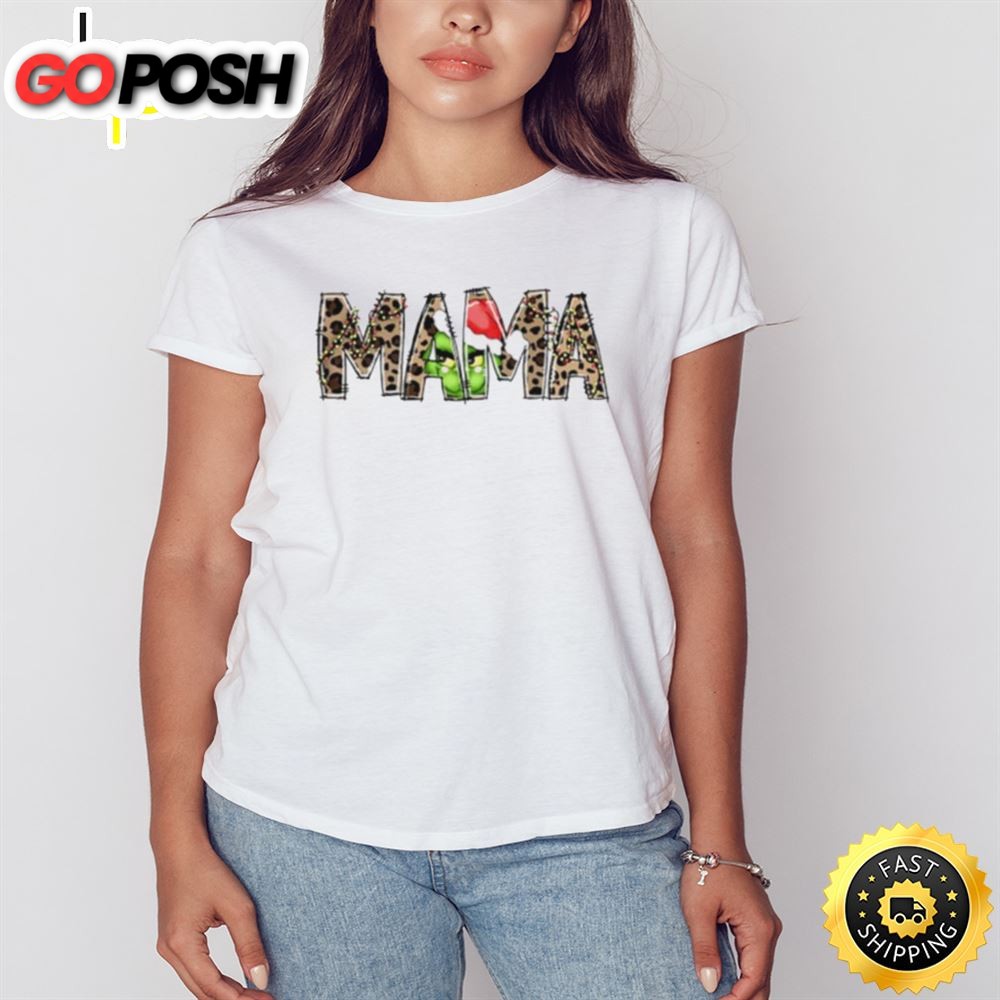Mama Grinch Christmas Leopard Shirt