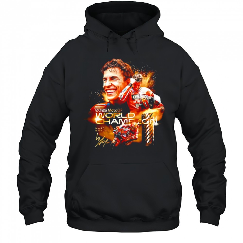Marc Márquez 2025 MotoGP World Champion signature poster shirt