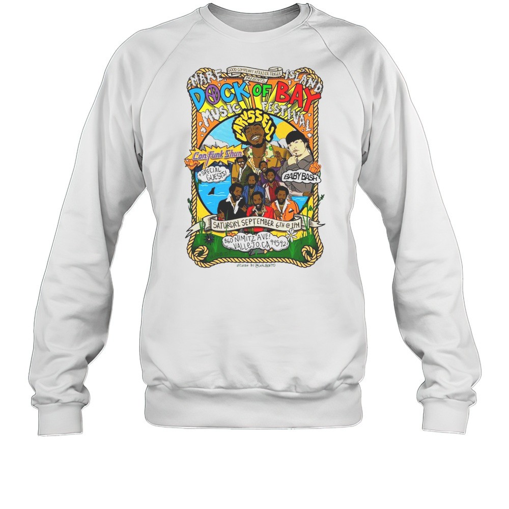 Mare Island Dock Of Bay Festival Music 9.6.25 Larussell Baby Bash Con Funk Shun Special Guests Art T-shirt