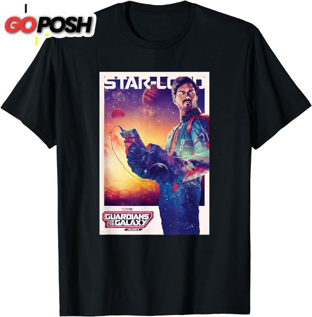 Marvel Guardians of the Galaxy Volume 3 Star-Lord Poster T-Shirt