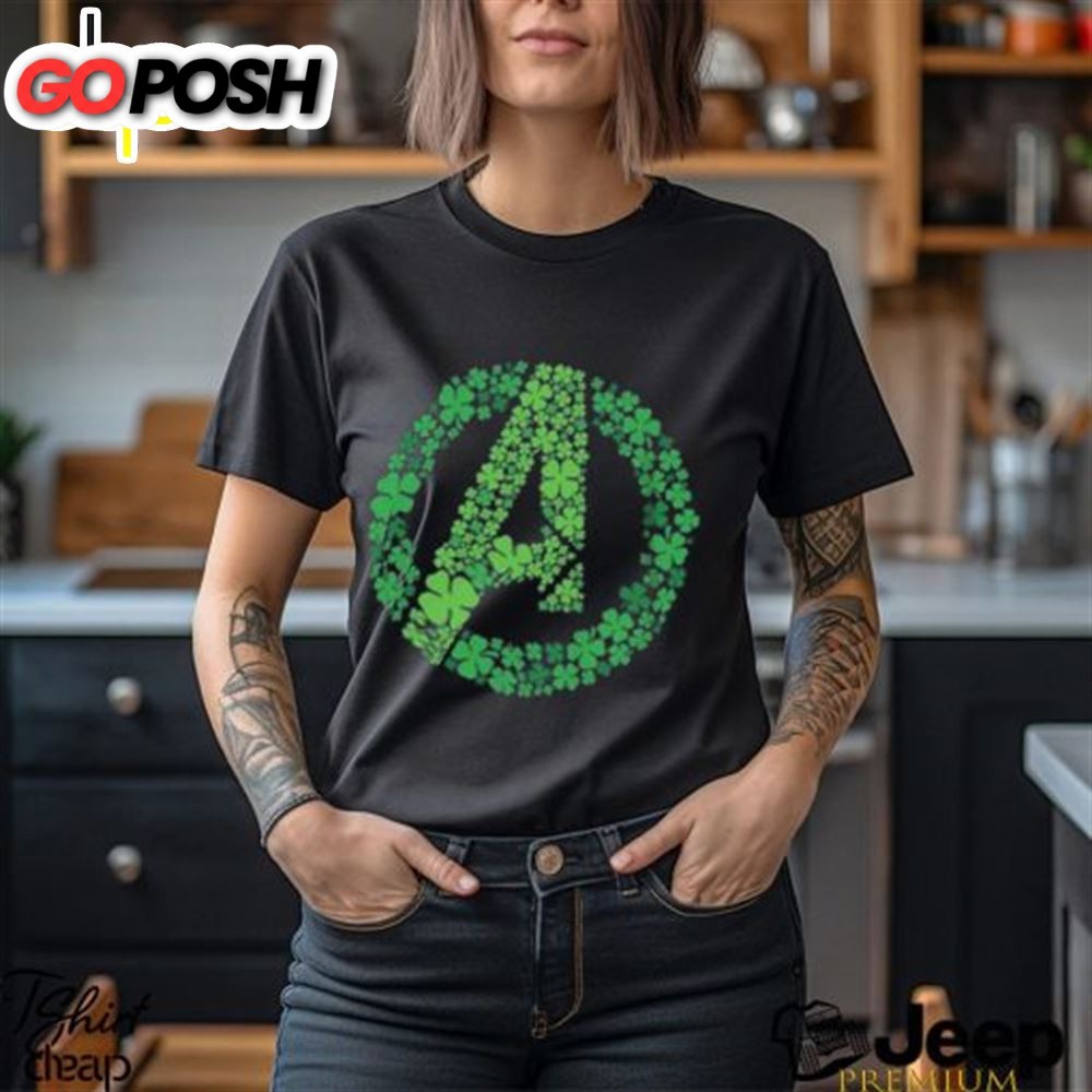 Marvel mad engine youth avengers clover st. paddys day graphic 2025 shirt