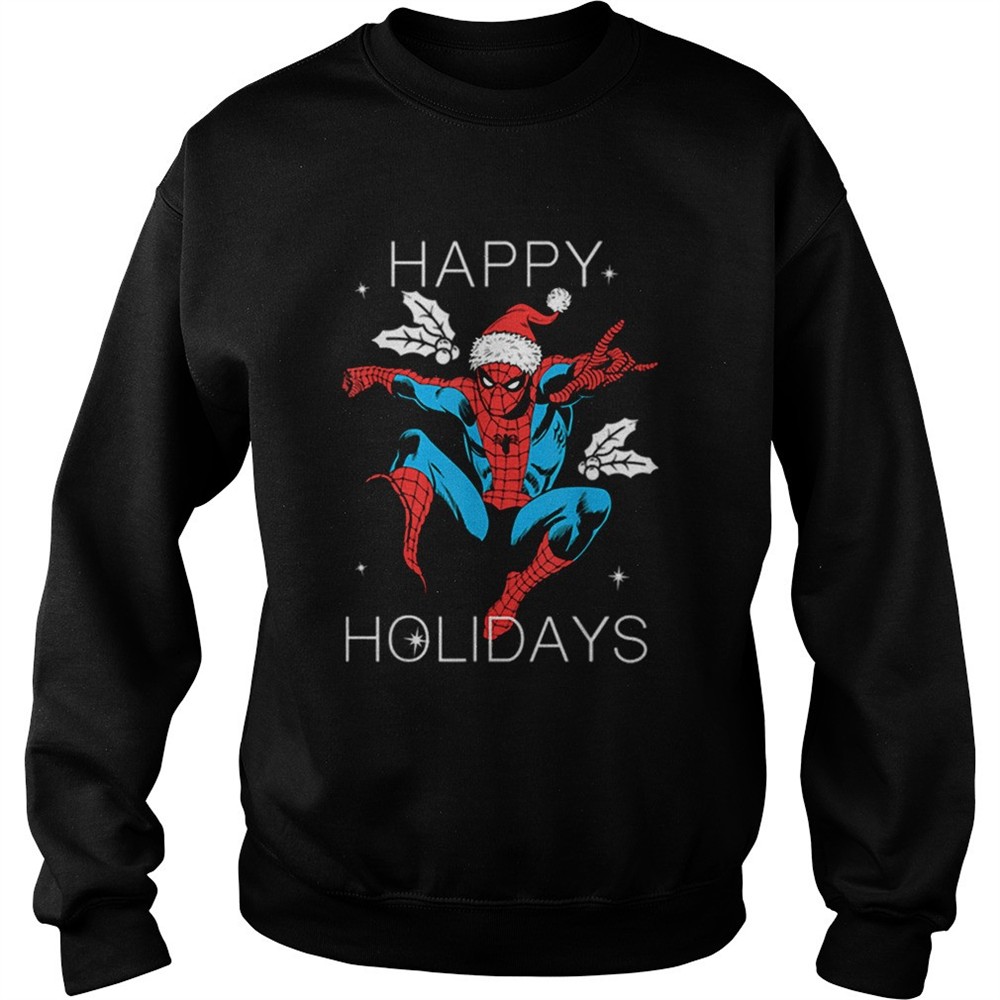 Marvel SpiderMan Happy Holidays Santa Christmas shirt