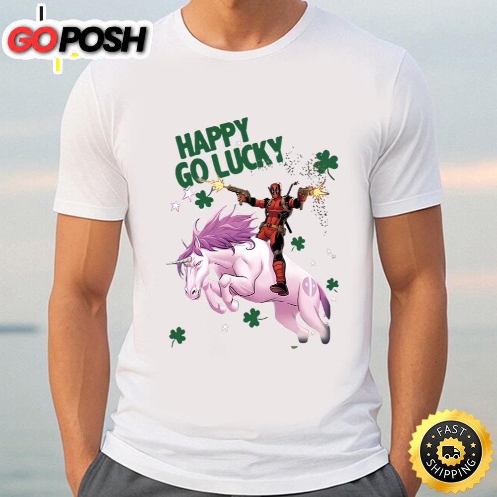 Marvel St. Patricks Day Deadpool Happy Go Lucky T-Shirt