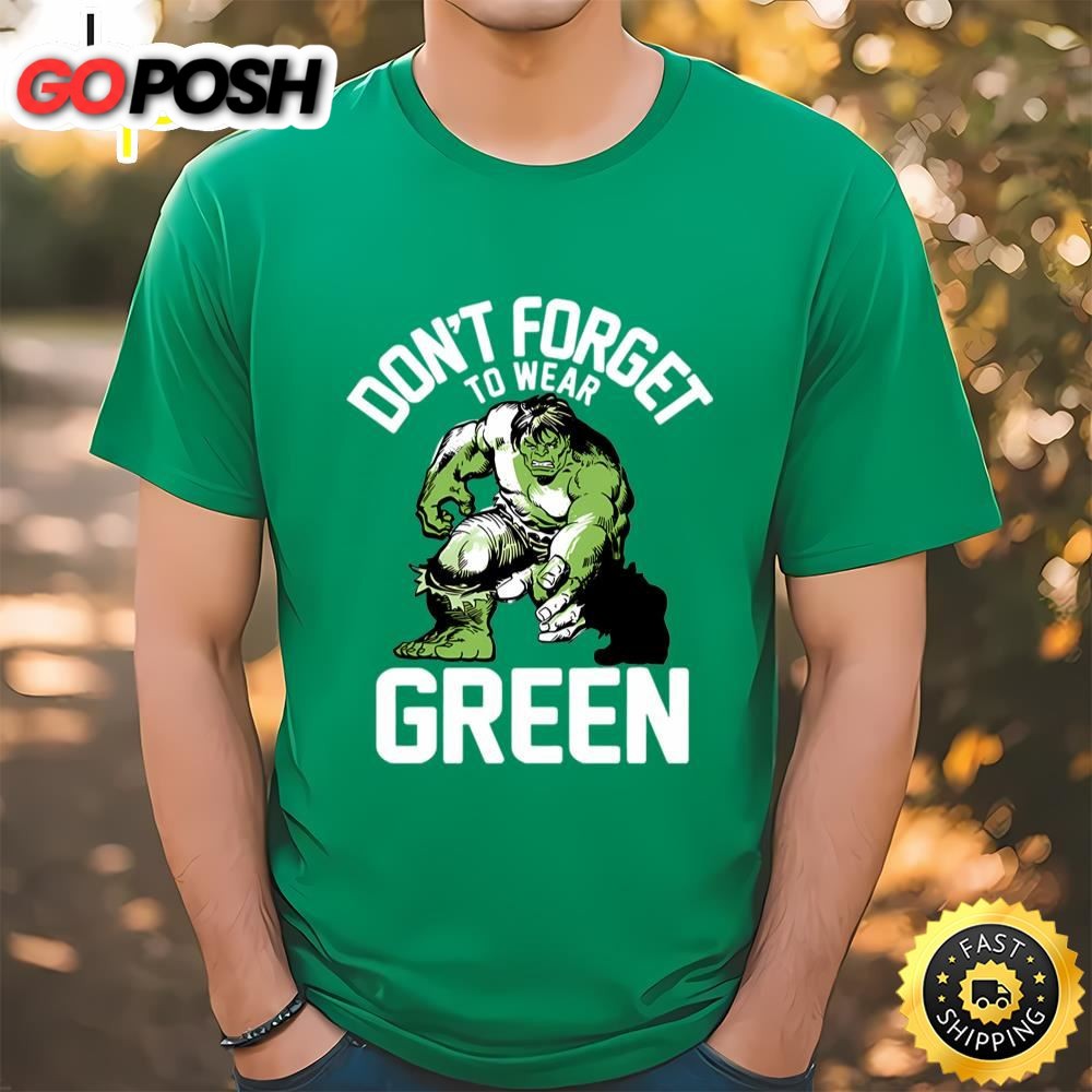 Marvel St. Patricks Day Hulk Wears Green T-Shirt