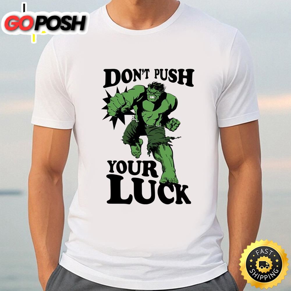 Marvel St. Patricks Day The Hulk Dont Push Your Luck Shirt