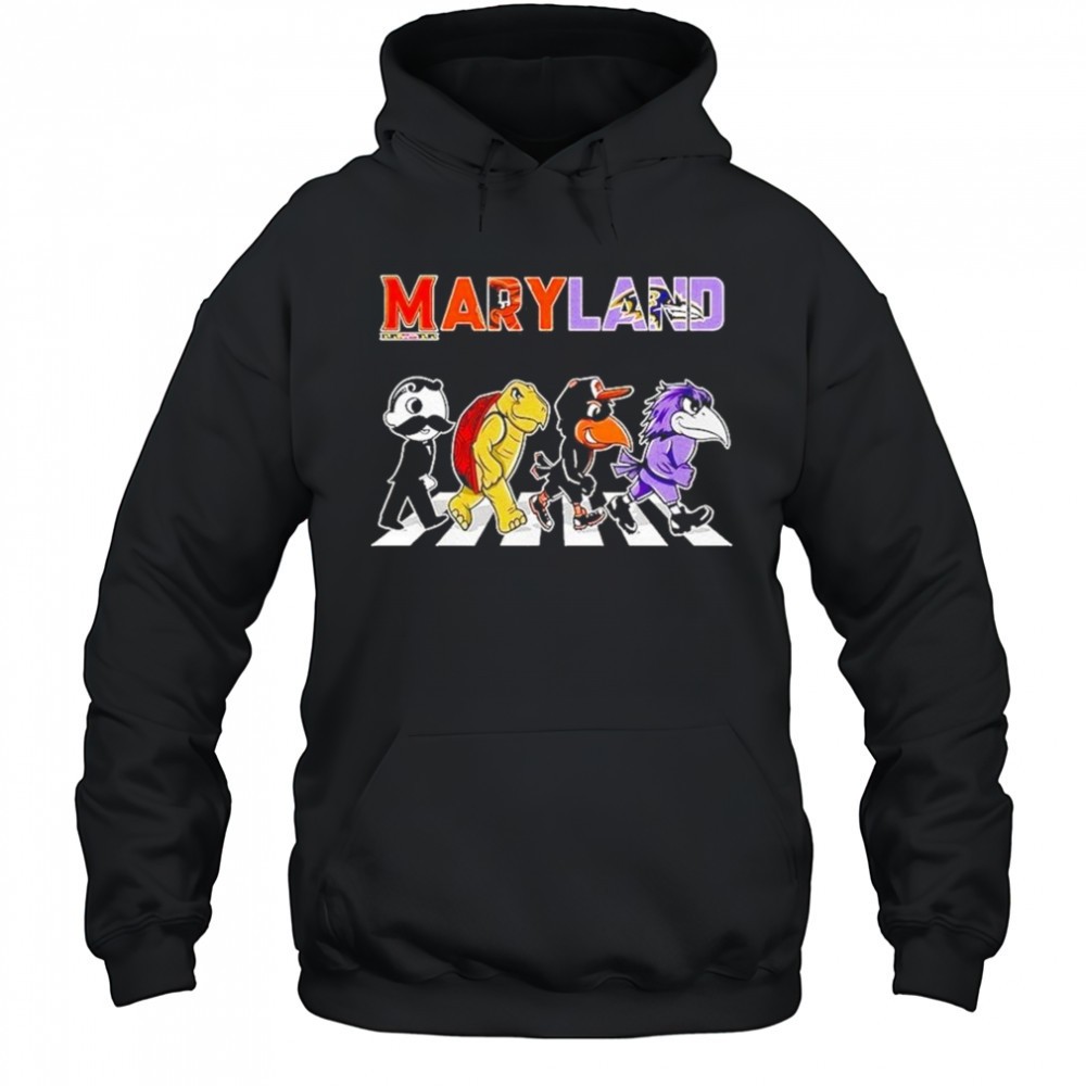 Maryland Sports Team Logo Mascot Abbey Road 2025 Shirt