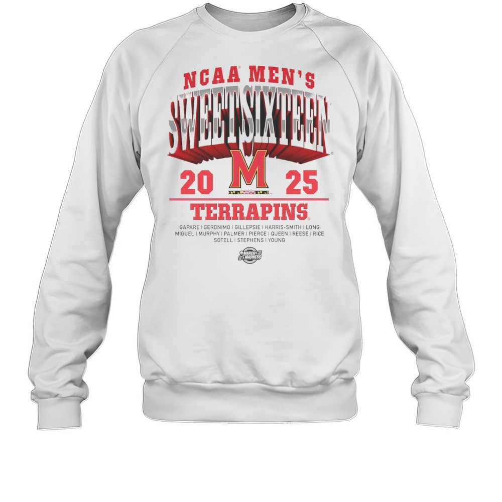 Maryland Terrapins 2025 NCAA Mens Basketball Sweet Sixteen March Madness Gapare Geronimo Gillepsie T-shirt