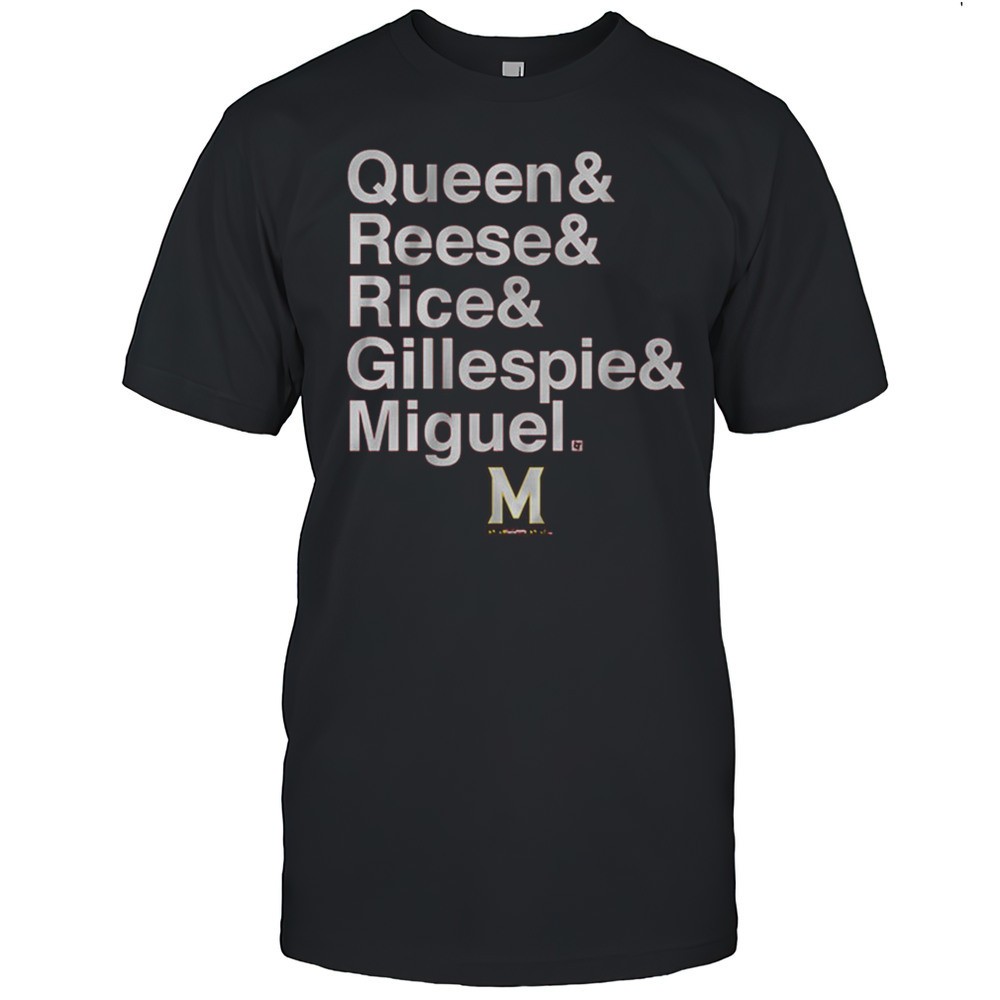 Maryland Terrapins Basketball Queen And Reese And Rice And Gillespie Miguel NCAA Sweet 16 March Madness T-shirt