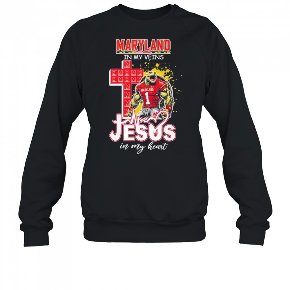 maryland-terrapins-in-my-veins-jesus-in-my-heart-shirt-h7xpswtl Maryland Terrapins in my veins Jesus in my heart shirt