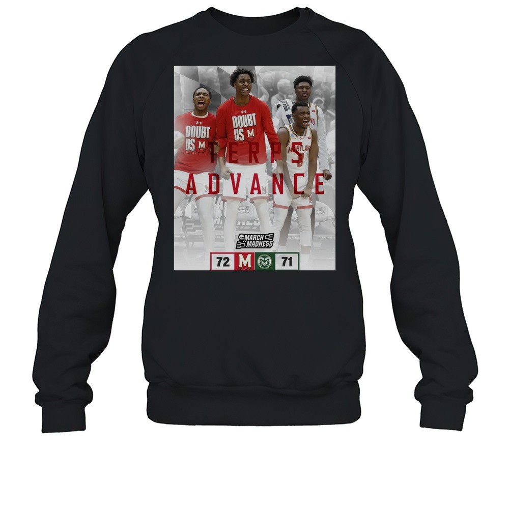 Maryland Terrapins Vs Colorado State Rams Mens Basketball Final Score 72 71 NCAA March Madness Poster T-shirt