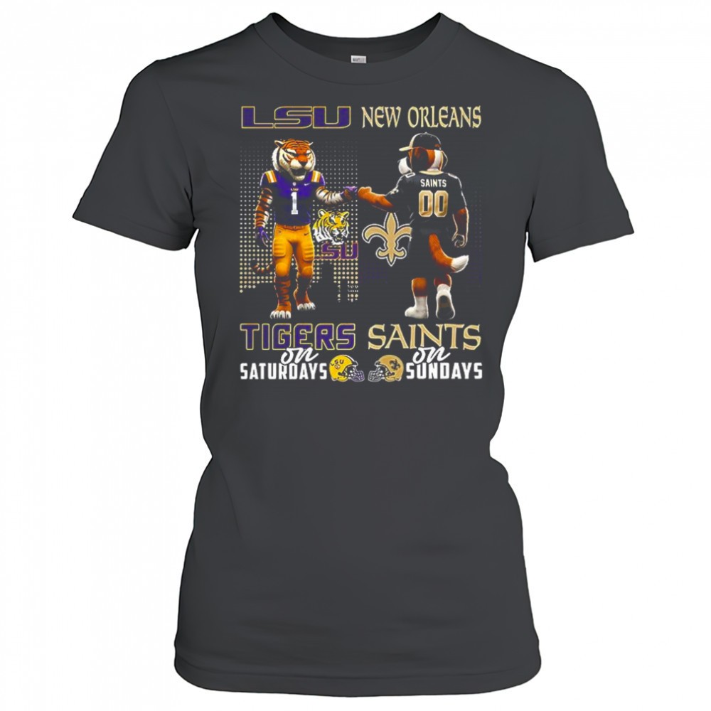 mascot-lsu-tigers-on-saturdays-and-new-orleans-saints-and-sundays-shirt-tknlikvt Mascot LSU Tigers on saturdays and New Orleans Saints and sundays shirt