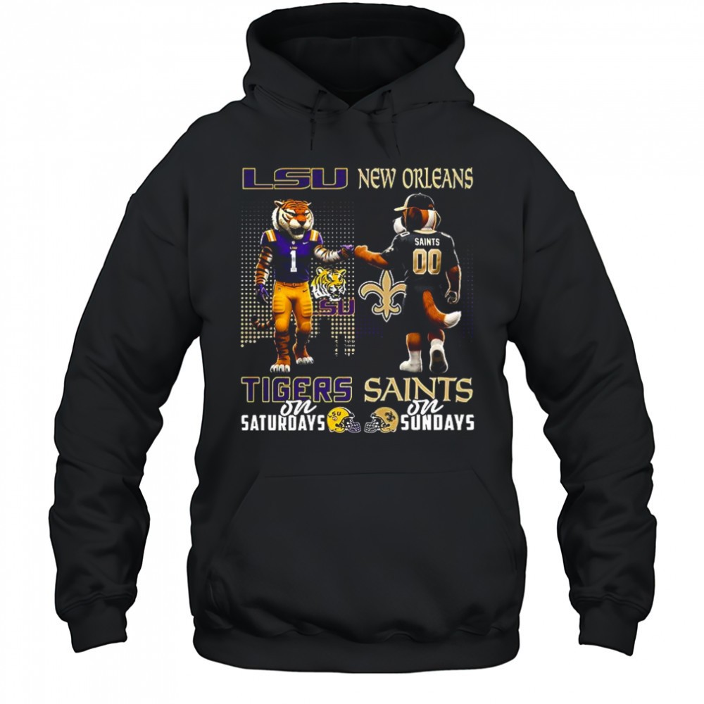 Mascot LSU Tigers on saturdays and New Orleans Saints and sundays shirt