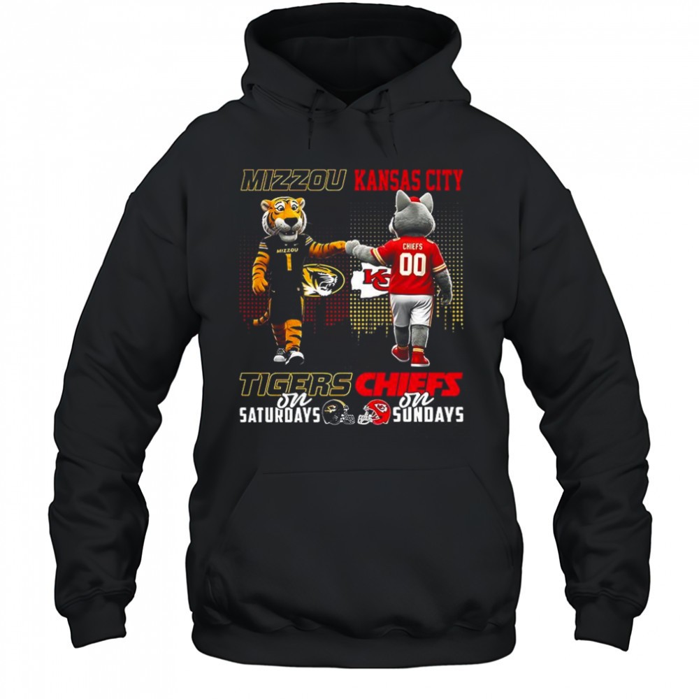 Mascot Missouri Tigers on saturdays and Kansas City Chiefs and sundays shirt