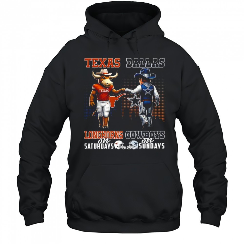 Mascot Texas Longhorns on saturdays and Dallas Cowboys and sundays shirt