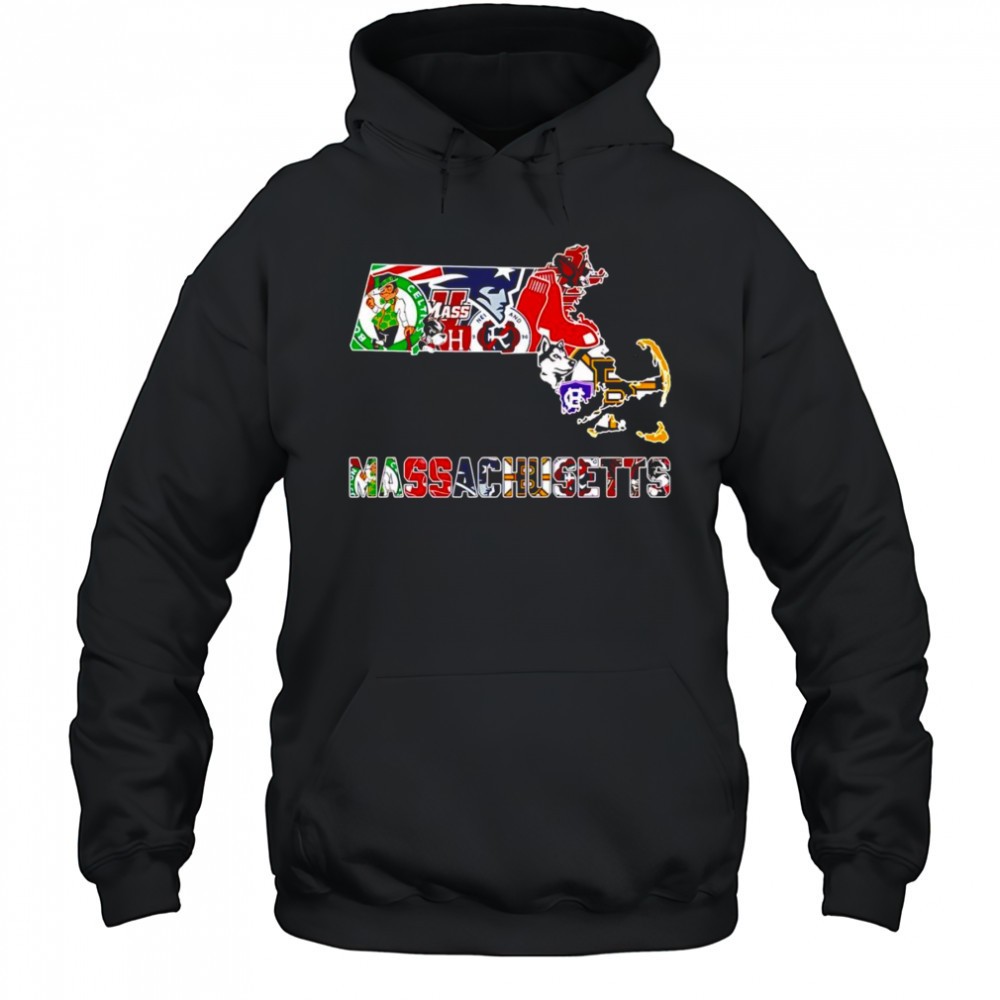 Massachusetts sports map shirt