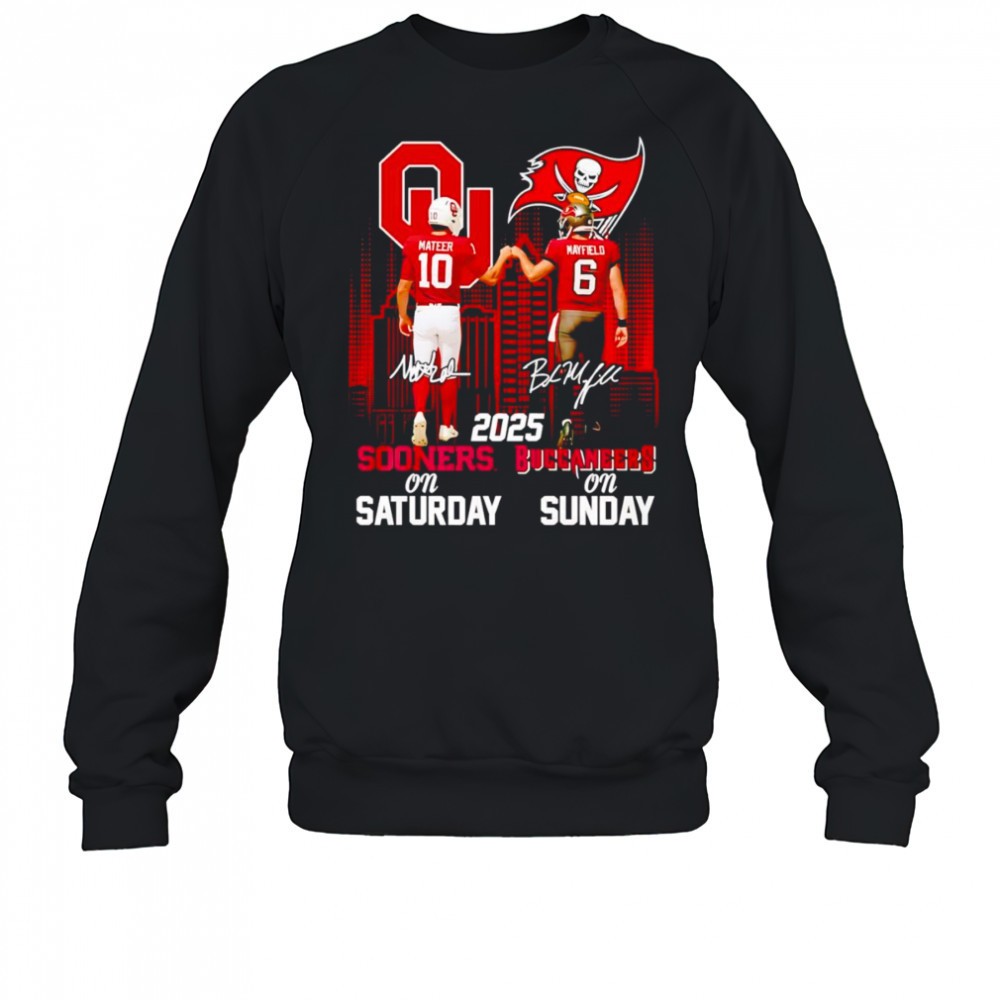mateer-and-mayfield-2025-sooners-on-saturdays-buccaneers-on-sunday-shirt-aoe56cjj Mateer and Mayfield 2025 Sooners on Saturdays Buccaneers on Sunday shirt