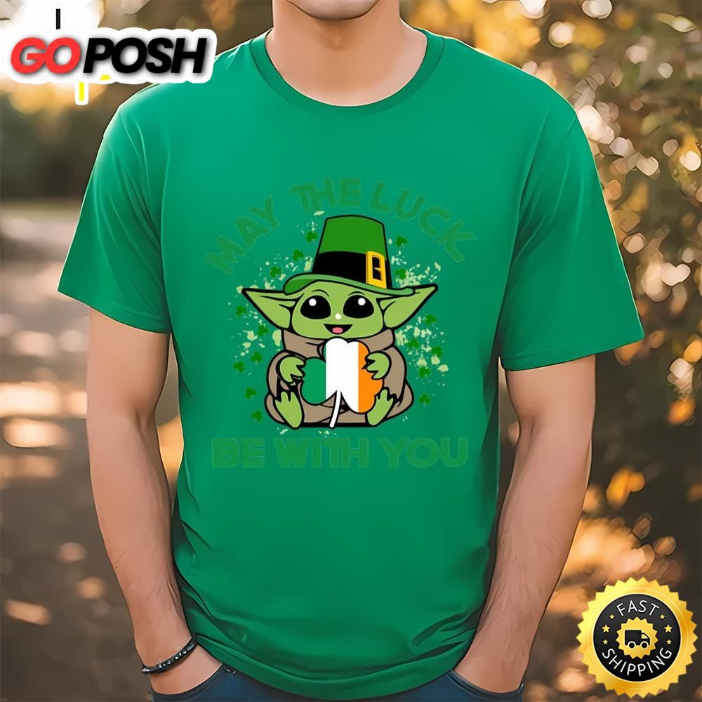 May The Luck Be With You St Patricks Day Shirt, St Patricks Yoda Shirt