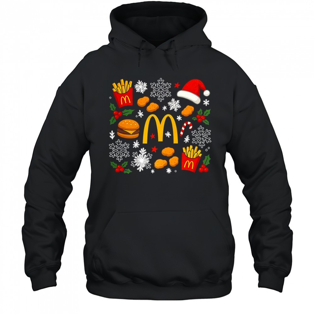 McDonalds French fries chicken nuggets and burgers Christmas shirt