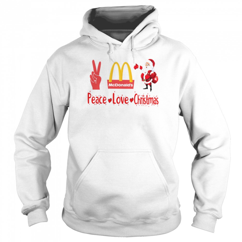 Mcdonalds Santa peace love christmas shirt