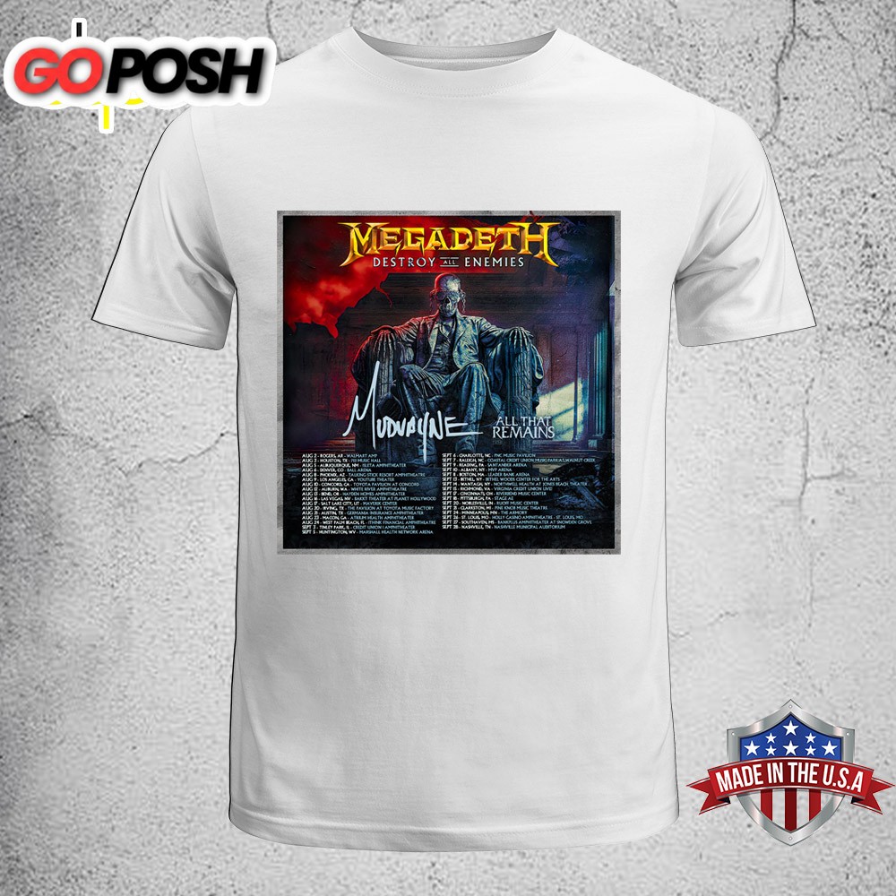 Megadeth Destroy Enemies All That Remains Tour 2025 Unisex T-Shirt