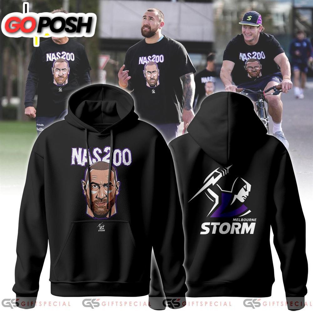 Melbourne Storm 2024 Adults Nas 200 Hoodie Shirt