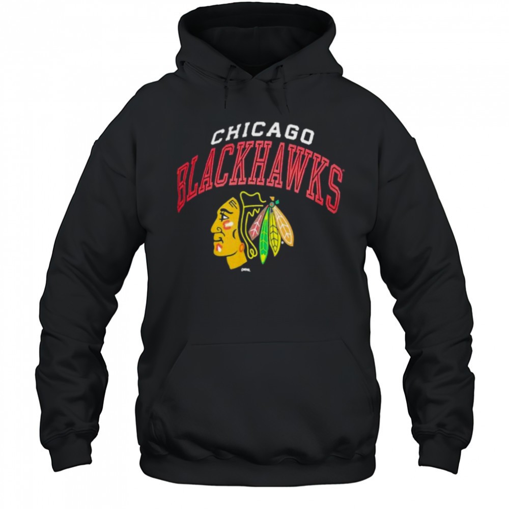 Mens Champion Black Chicago Blackhawks Primary Logo T Shirt