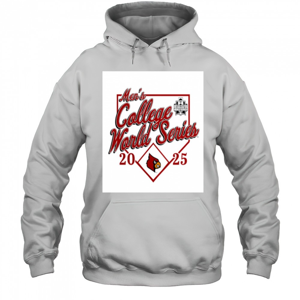 Mens Heather Louisville Cardinals 2025 NCAA Baseball World Series shirt