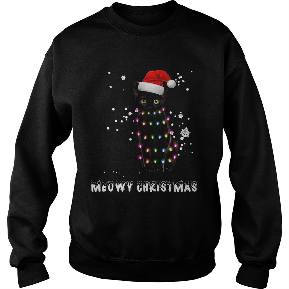 Meowy Christmas Black cat shirt