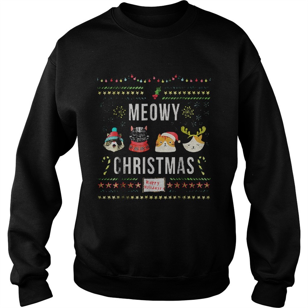Meowy Christmas Cat Lover Tacky Ugly Christmas Party shirt