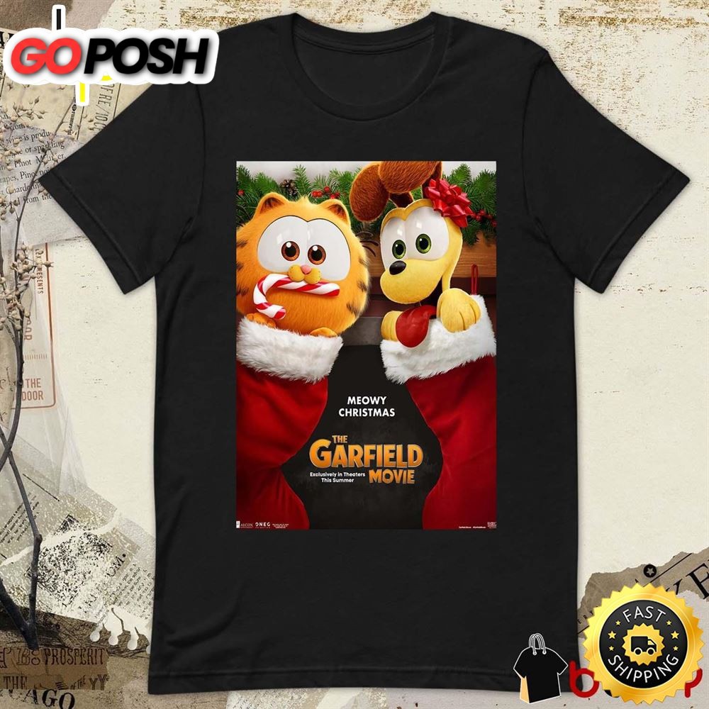 Meowy Christmas The Garfield Movie Poster T-Shirt