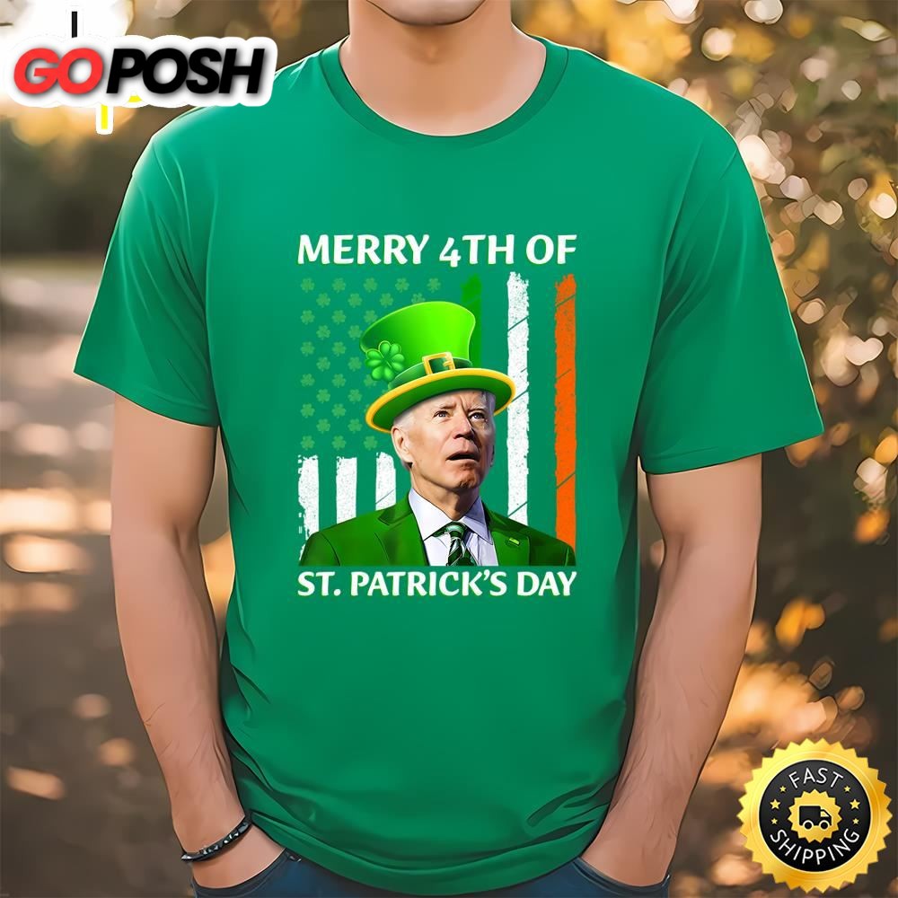 Merry 4th of Patricks Day Funny Joe Biden T-Shirt