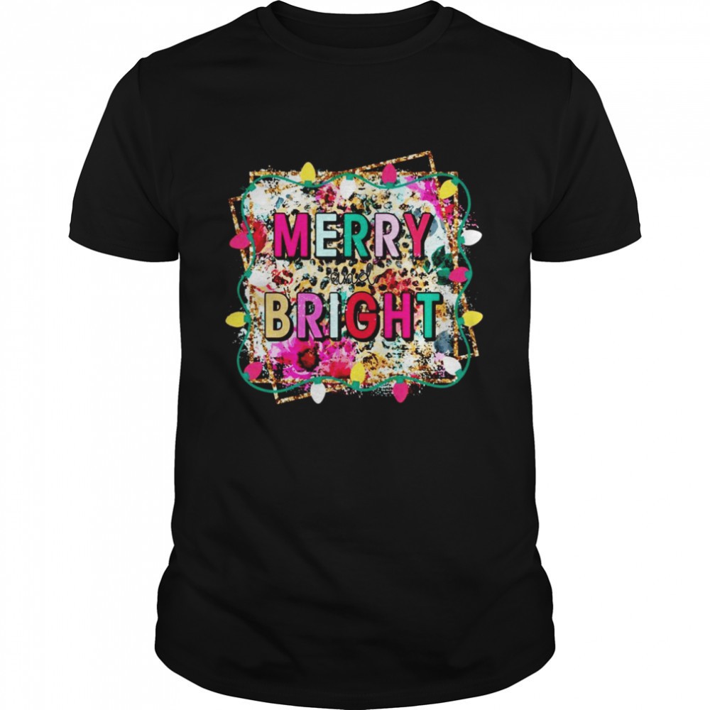 merry-and-bright-christmas-leopard-print-christmas-lights-shirt-seft819z Merry And Bright Christmas Leopard Print Christmas Lights Shirt