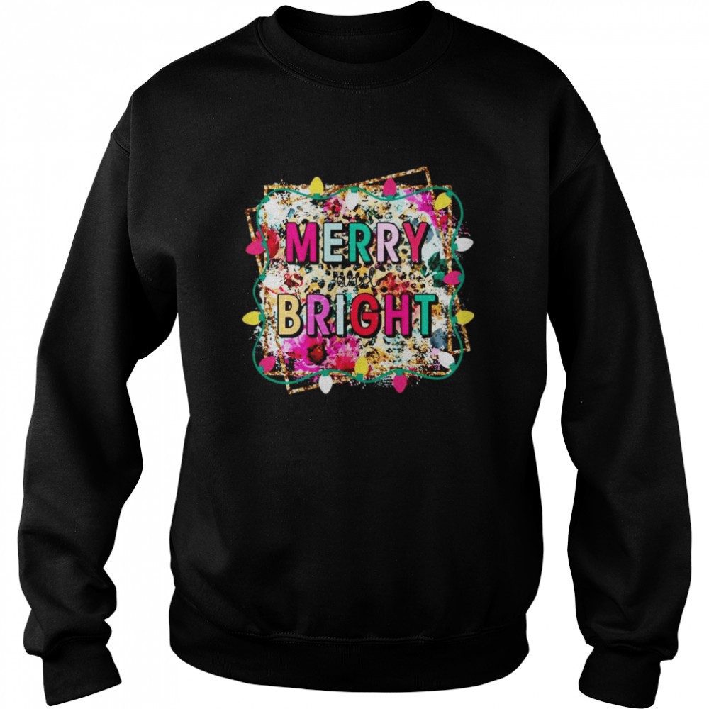 merry-and-bright-christmas-leopard-print-christmas-lights-shirt-seft819z Merry And Bright Christmas Leopard Print Christmas Lights Shirt