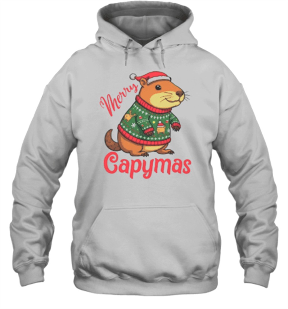 Merry Capymas Funny Capybara With Ugly Christmas T-Shirt