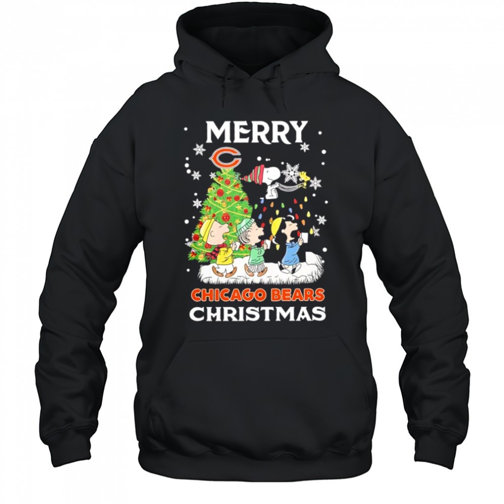 Merry Chicago Bears Christmas with Peanuts characters shirt