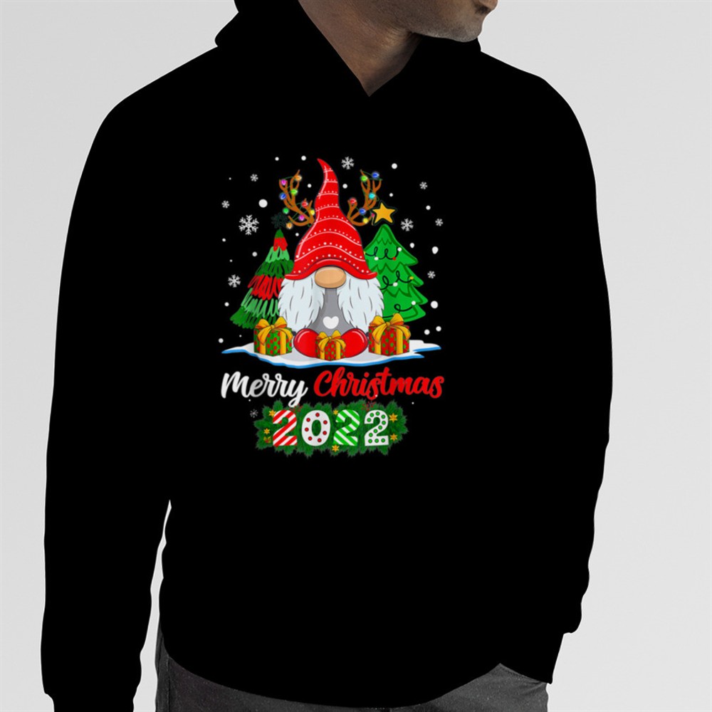 Merry Christmas 2025 Light Gnome Santa Hat Xmas Pajamas T-Shirt B0BM7KL4ZM