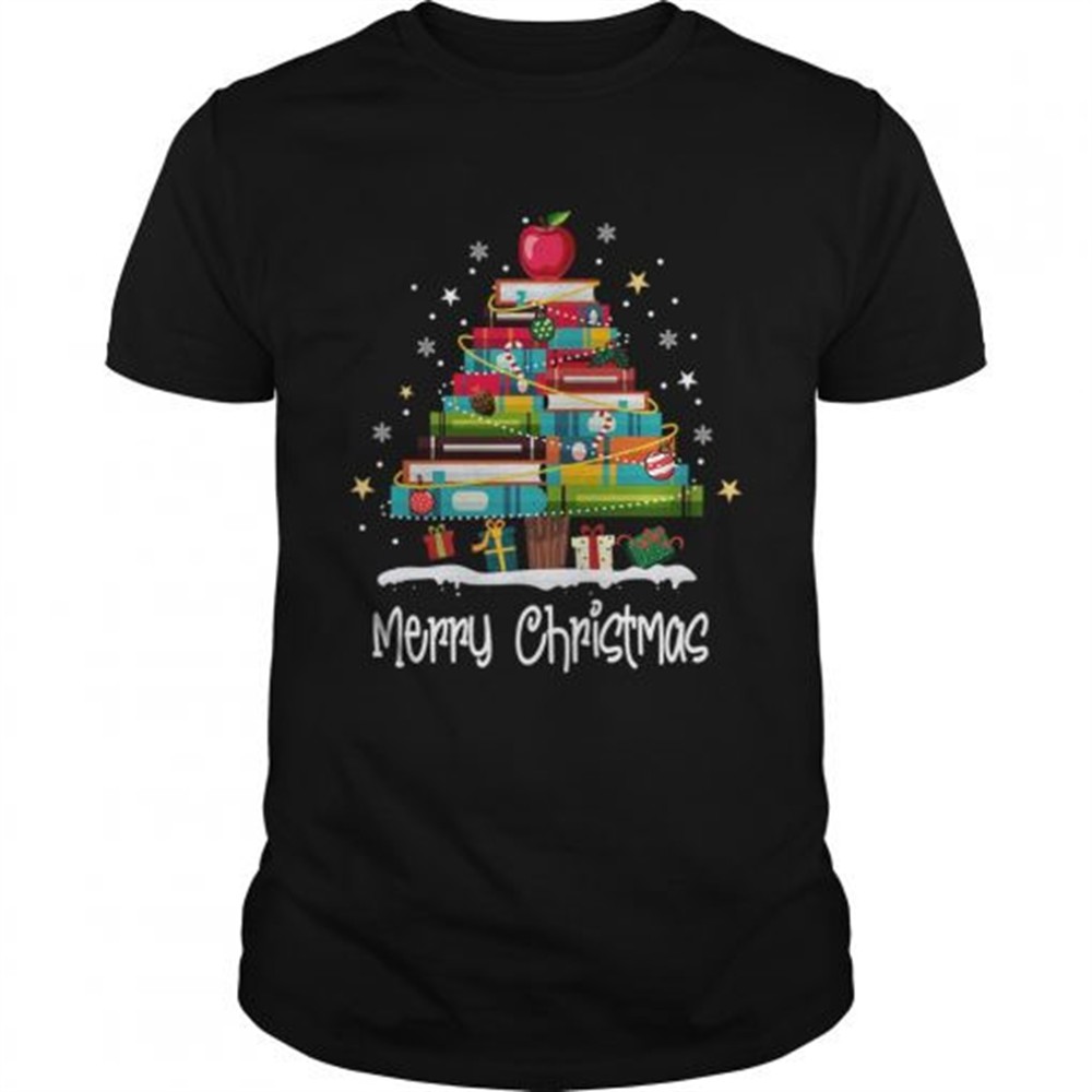 merry-christmas-book-christmas-tree-school-gift-tee-tshirt-mxvl7prw Merry Christmas Book Christmas Tree School Gift Tee Tshirt