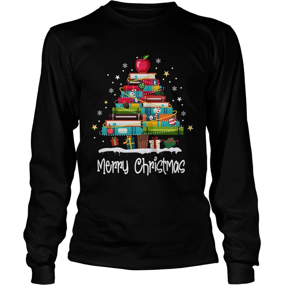 merry-christmas-book-christmas-tree-school-gift-tee-tshirt-mxvl7prw Merry Christmas Book Christmas Tree School Gift Tee Tshirt