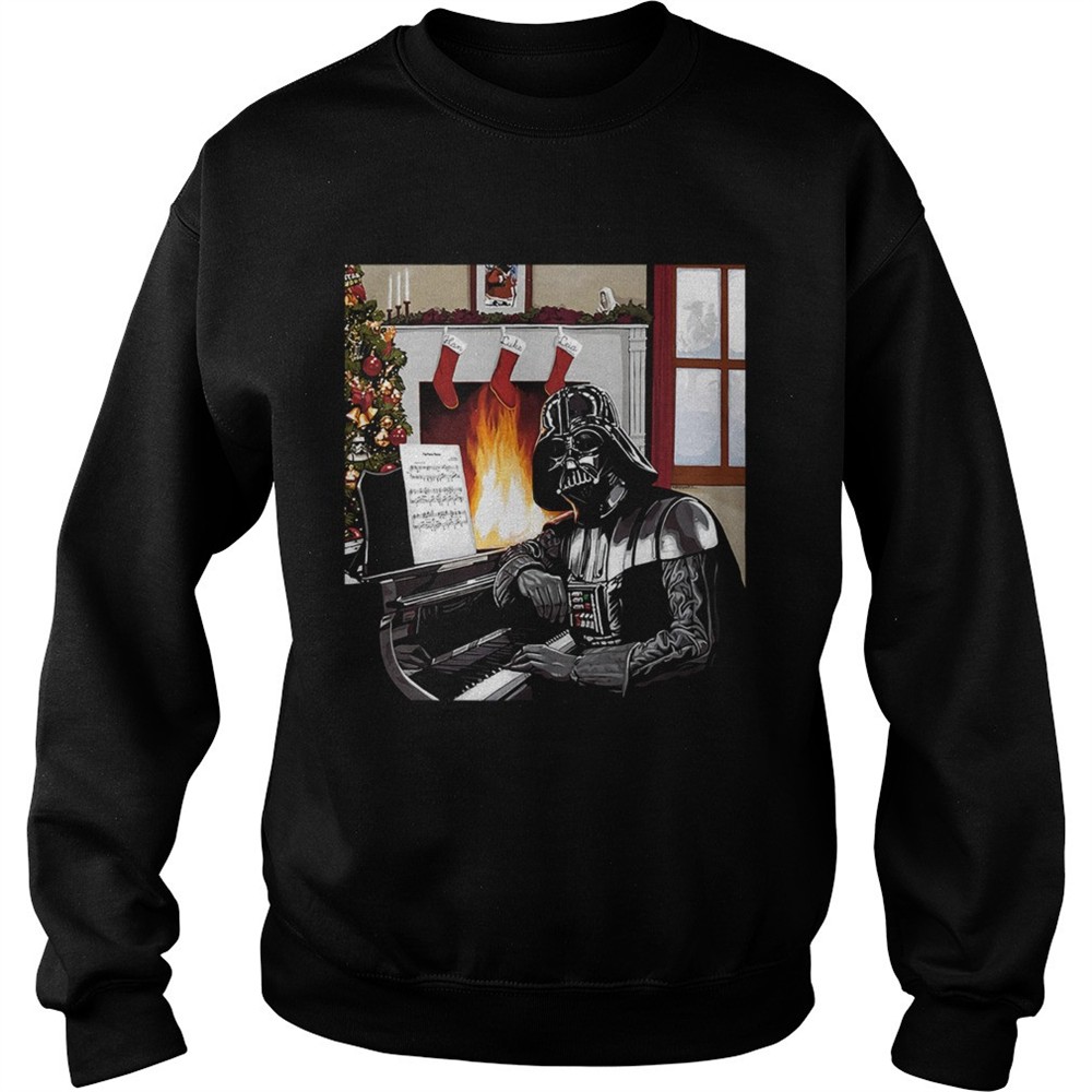 Merry Christmas Darth vader playing piano music noel Funny shirt
