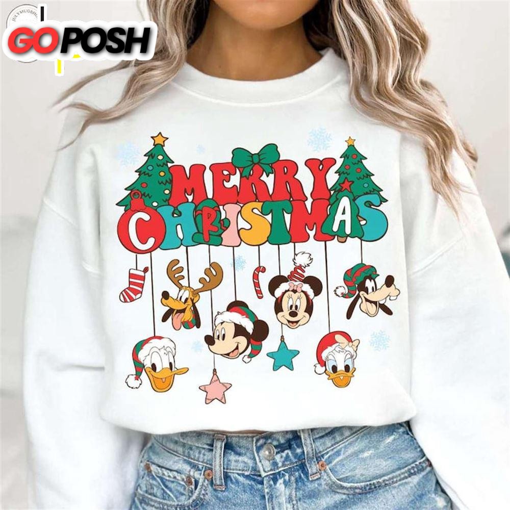 Merry Christmas Disney Mickey Shirt, Cartoon Shirt, Disney Shirt
