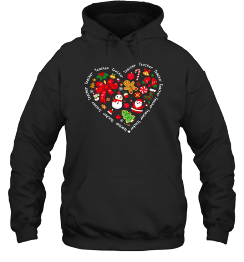 Merry Christmas Heart Teacher T-Shirt