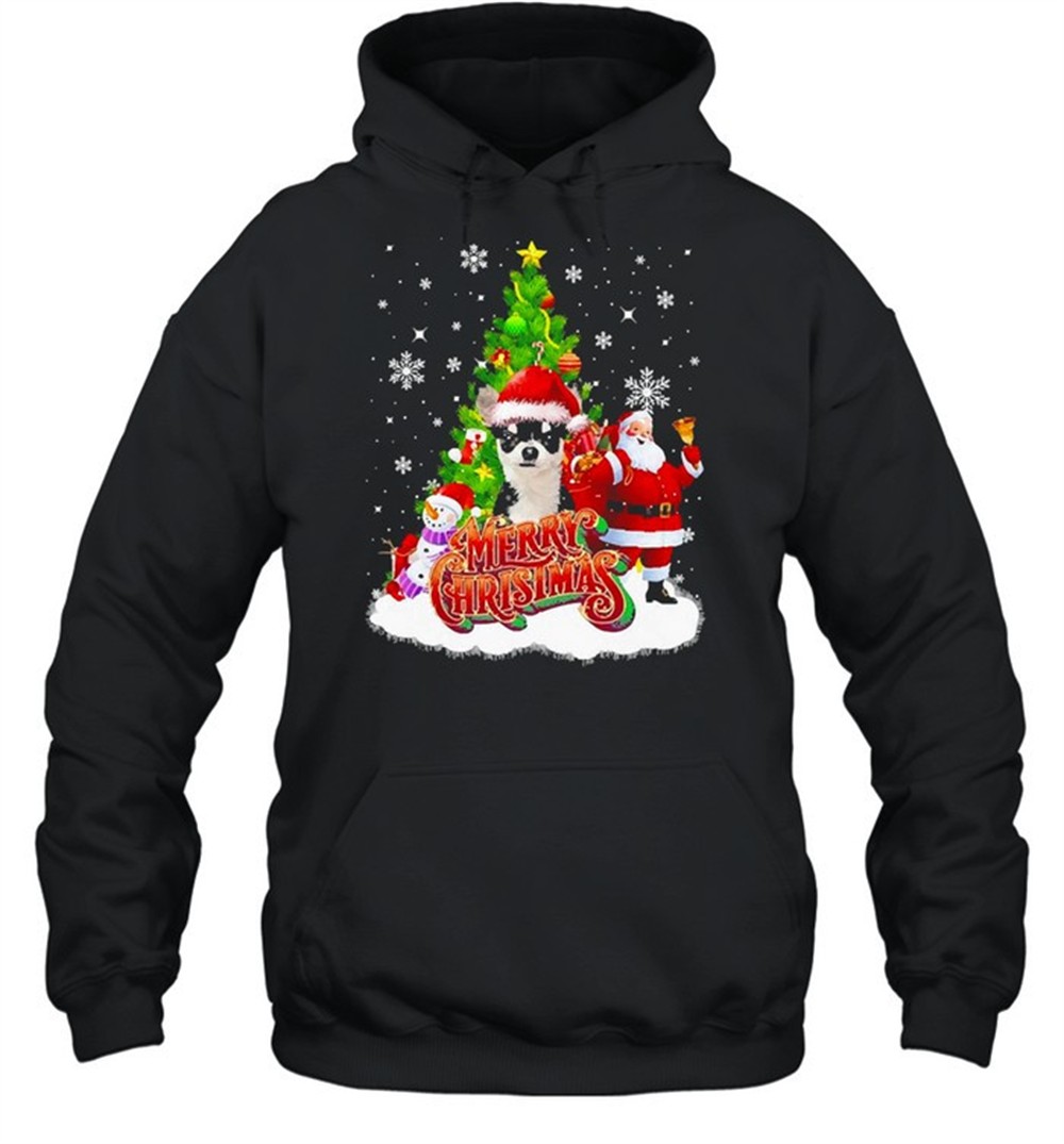 Merry Christmas Santa Claus Black Chihuahua Sweater Shirt