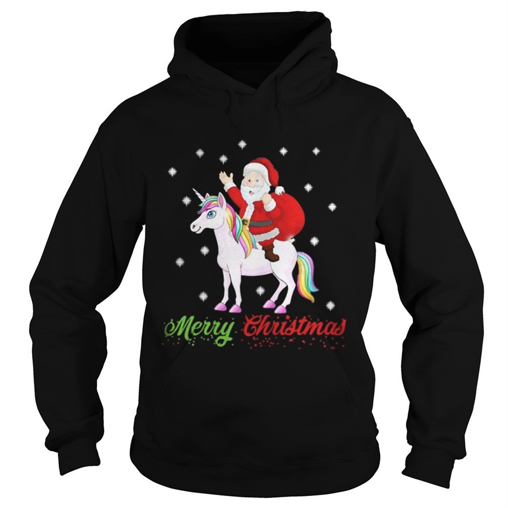 Merry Christmas Santa Claus Riding A Unicorn Sweat shirt