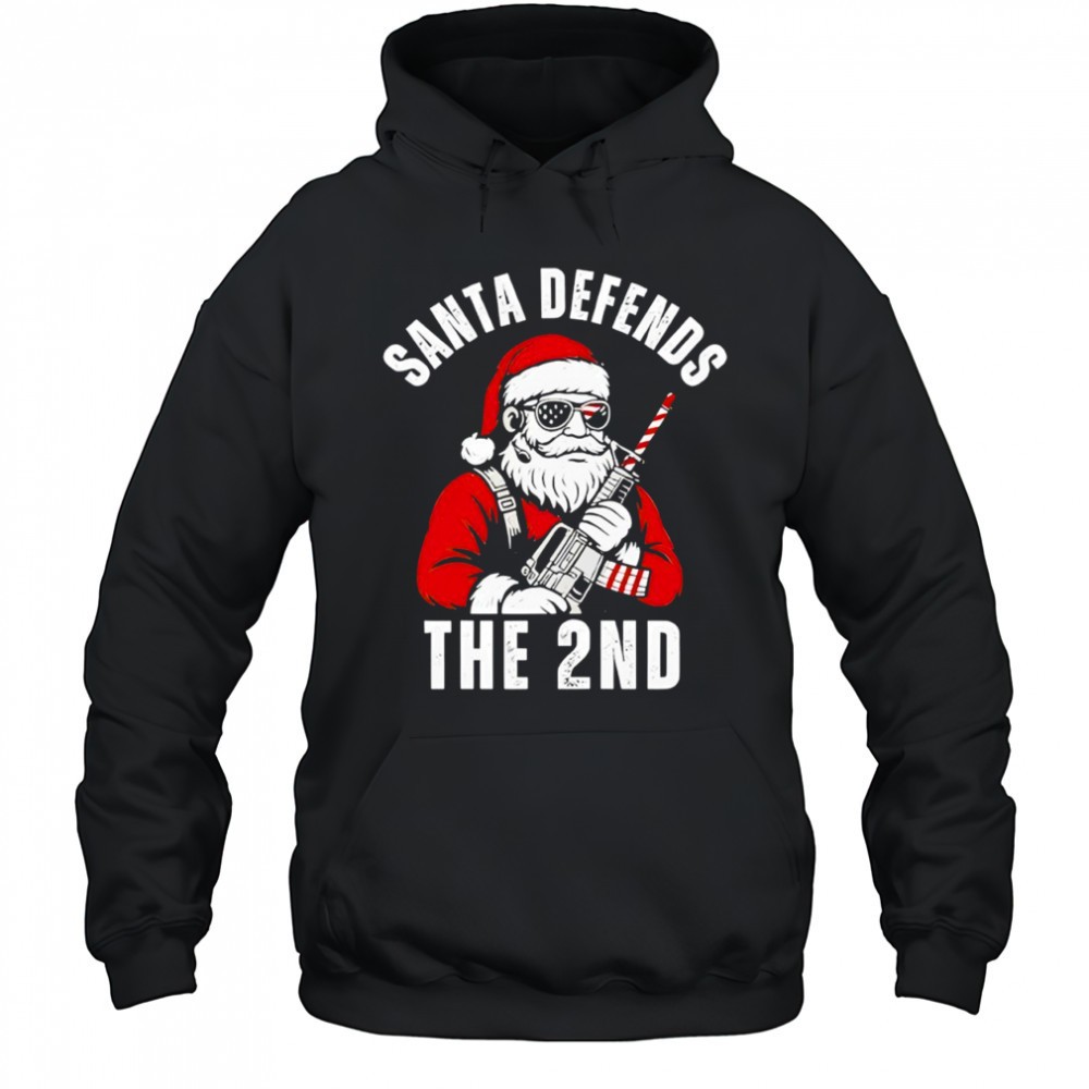 Merry Christmas Santa Defends The 2nd Amendment Shirt USA Patriotic shirt