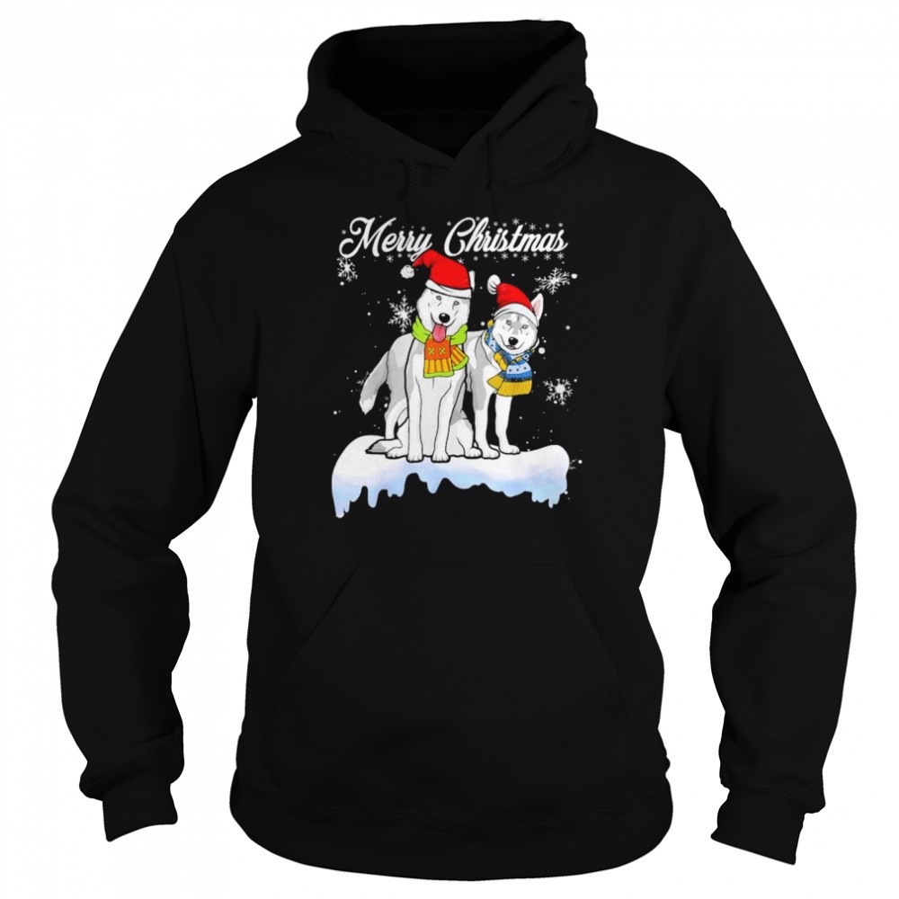 Merry Christmas Santa Siberian Husky Dog Christmas Tshirt