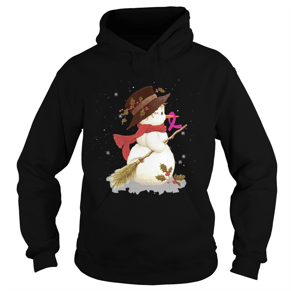 merry-christmas-snowman-breast-cancer-tshirt-08vgodbn Merry Christmas Snowman Breast Cancer TShirt